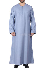 Men's Plain Omani Style Thoube 90008 Sky Blue
