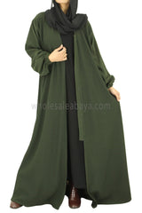 30051-E Fukro Green Abaya Coat