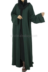 30051 C-7 Emerald Green Open Abaya