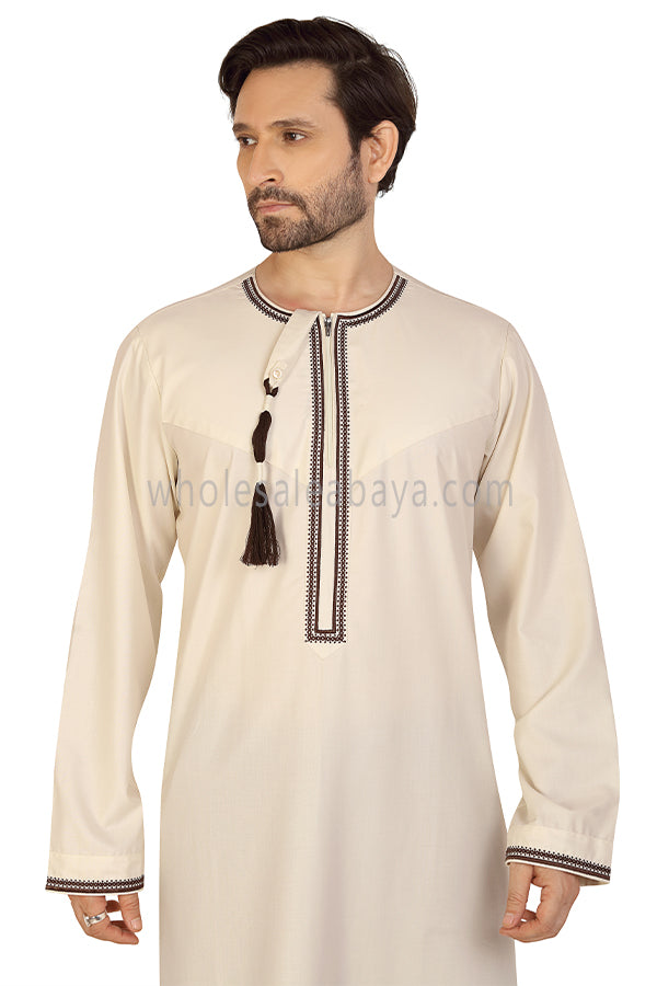 Embroidered Omani Thoube 90049 RL13 Cream