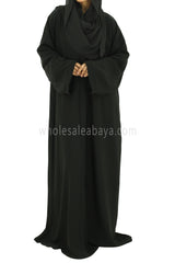 A Premium Nida Fabric Plain Open Abaya With Matching Belt 30051