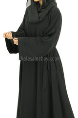 A Premium Nida Fabric Plain Close Abaya With Matching Belt 30418 C2