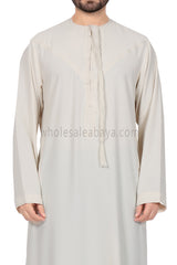 Men's Traditional Emirati Style Thoube 90008 ER Cream Zibda