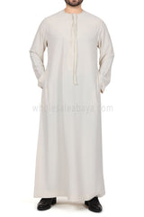 Men's Traditional Emirati Style Thoube 90008 ER Cream Zibda
