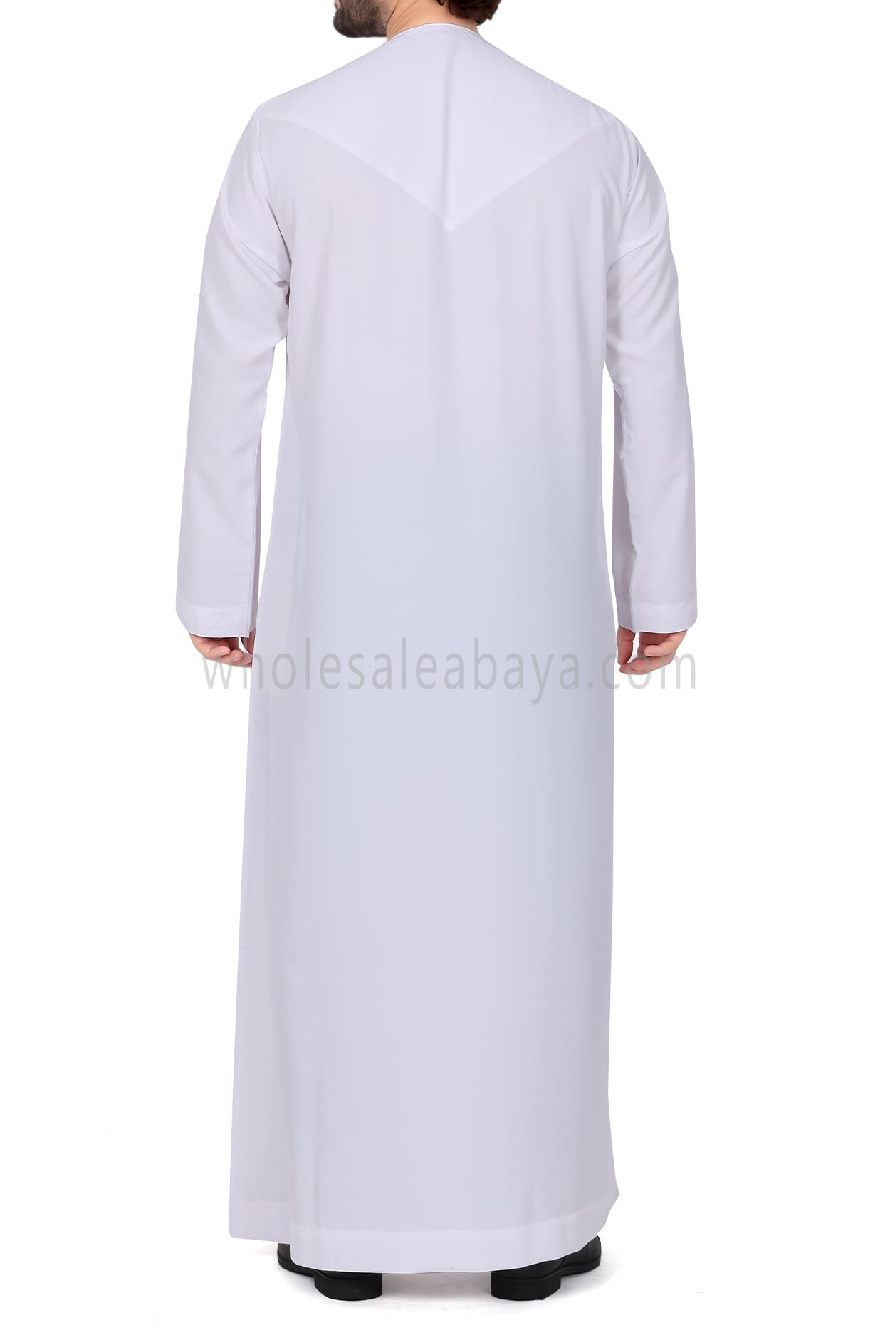 Men's Traditional Emirati Style Thoube 90008 ER Zibda Fabric Pure White