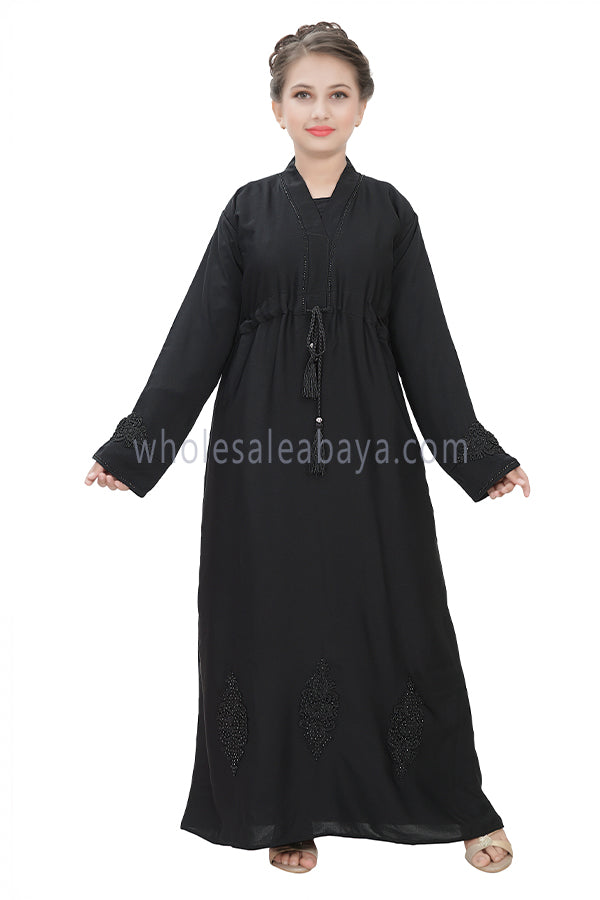 Girls exclusive Designer Nida  Abaya with drawstring belt 70081