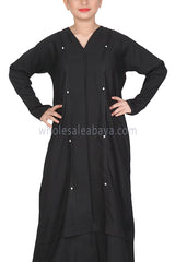 A Well Designed Stylish Girl's Black Colour Nida Abaya 70093