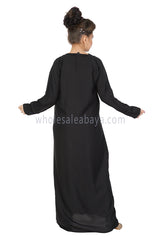 A Well Designed Stylish Girl's Black Colour Nida Abaya 70093