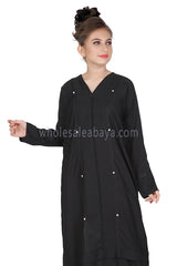 A Well Designed Stylish Girl's Black Colour Nida Abaya 70093