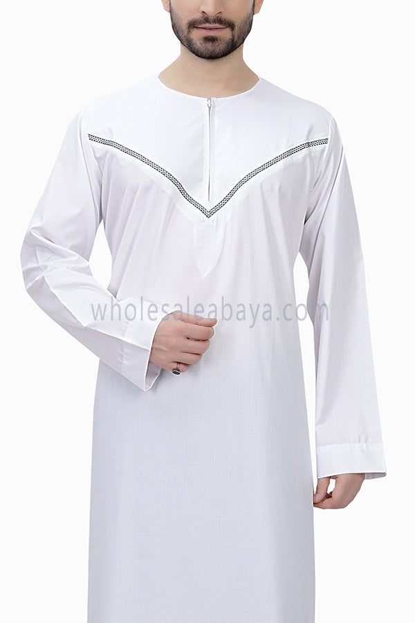 Men's Omani Style Thoube with Embroidery 90018