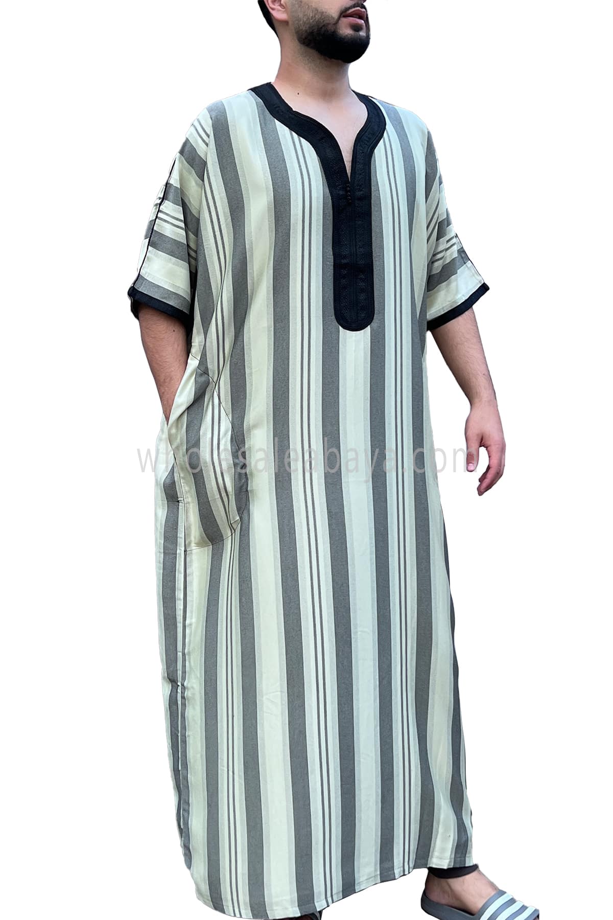 Moroccan Stripped  Thoube Half Sleeve 90040 ST2