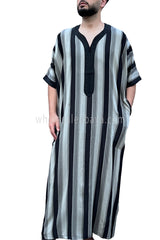 Moroccan Stripped Men's Thoube Half Sleeve 90040 ST31