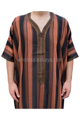 Moroccan Stripped Men's Thoube Half Sleeve 90040 ST31