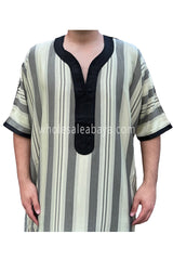 Moroccan Stripped Men's Thoube Half Sleeve 90040 ST23