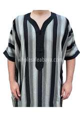 Moroccan Stripped Men's Thoube Half Sleeve 90040 ST31