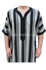 Moroccan Stripped Men's Thoube Half Sleeve 90040 ST3