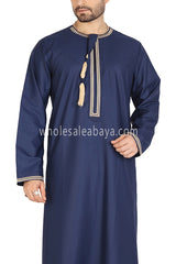 Embroidered Omani Thoube 90049 RL10 Navy Blue