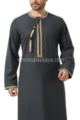 Embroidered Omani Thoube 90049  MR8  Grey