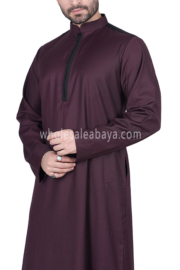 Men's  Zip-up Collar Thoube  90052  MR10  Burgundy