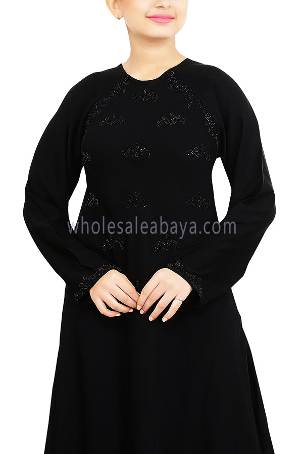 Nida Diamante Stonework Abaya 70090
