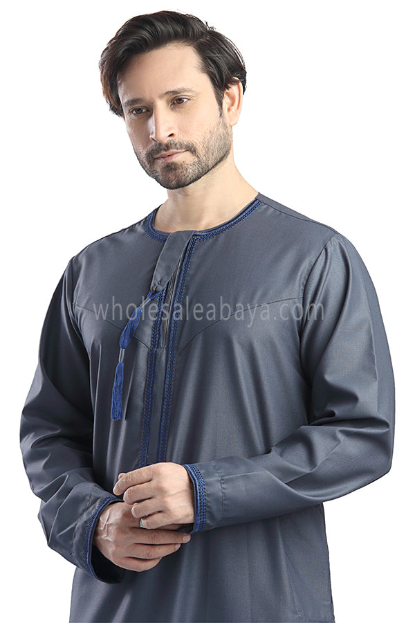 Embroidered Omani Thoube 90049 RL19 GREY