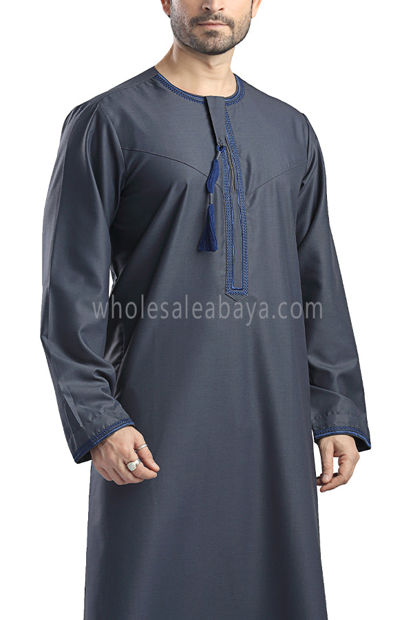 Embroidered Omani Thoube 90049 RL19 GREY