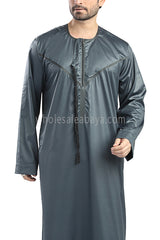 Men's Premium  Omani Style Thoube 90008 C7 Gunmetal Grey