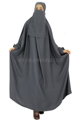 2 piece Jilbab With Naqaab C-4 Charcoal Grey