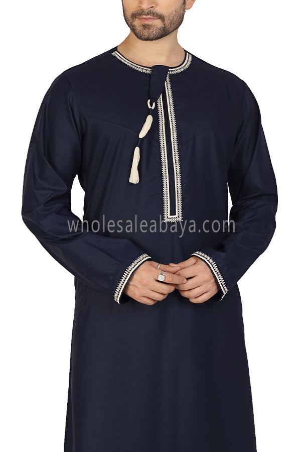 Embroidered Omani Thoube 90049  RL10  Navy