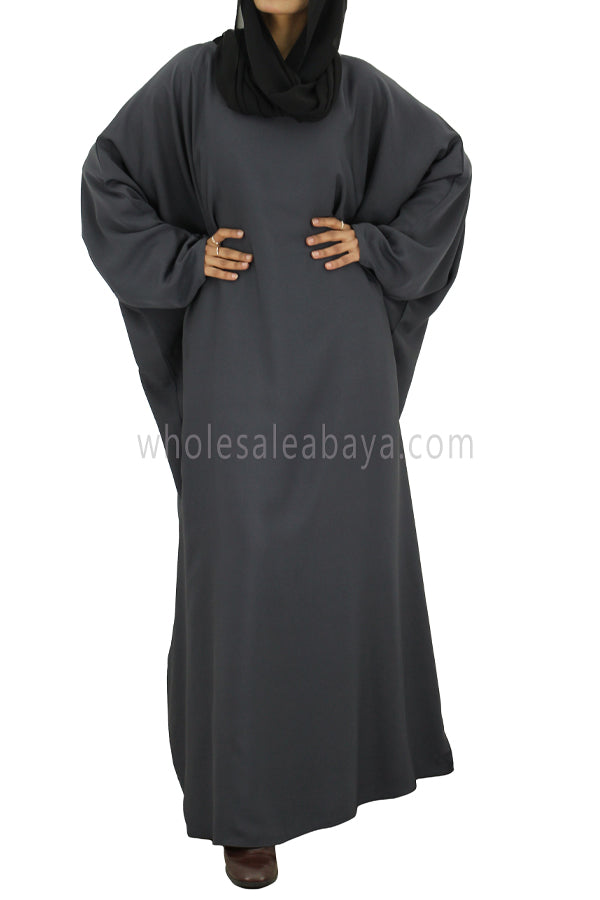 Butterfly Abaya C-4 Charcoal Grey