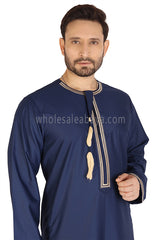 Embroidered Omani Thoube 90049 RL10 Navy Blue