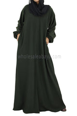 30051-E Fukro Green Abaya Coat