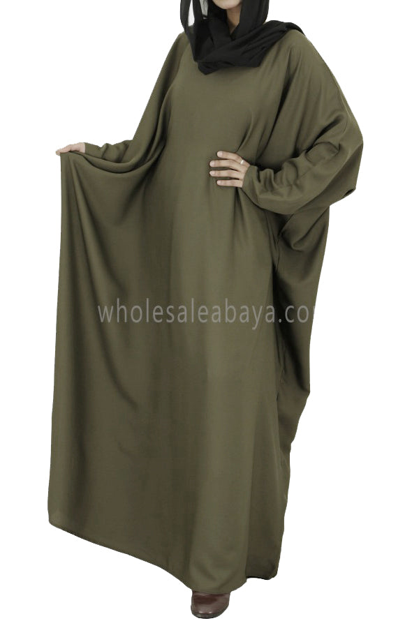 Butterfly Abaya C-6 Olive Green