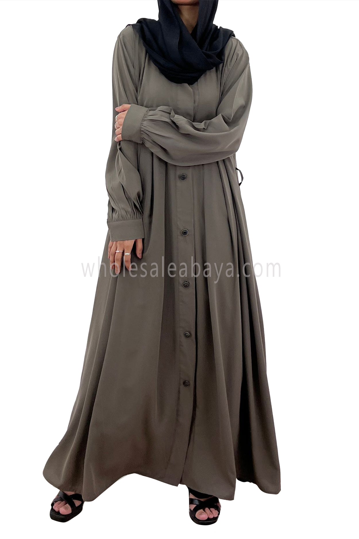 Latest Open Button C-14 Taupe Beige