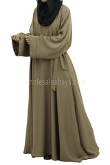 Nida Fabric Plain Close Abaya With Matching Belt 30418 C2